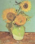 Vincent Van Gogh Three Sunflowers in a Vase (nn04) Spain oil painting artist